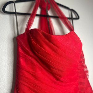 White by Vera Wang-Red Dress-Size 10